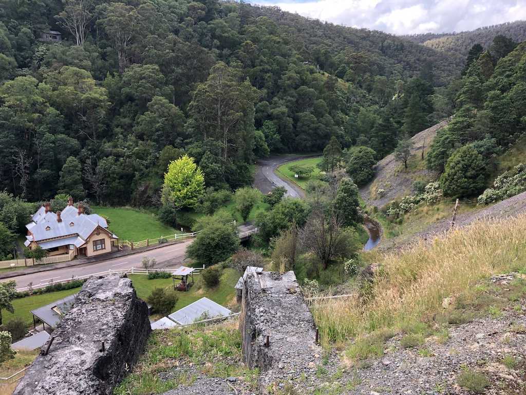 Looking down on the road leading into Walhalla